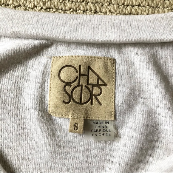 CHASER White Tie-Sleeve V Neck Top Size Small - Picture 4 of 8